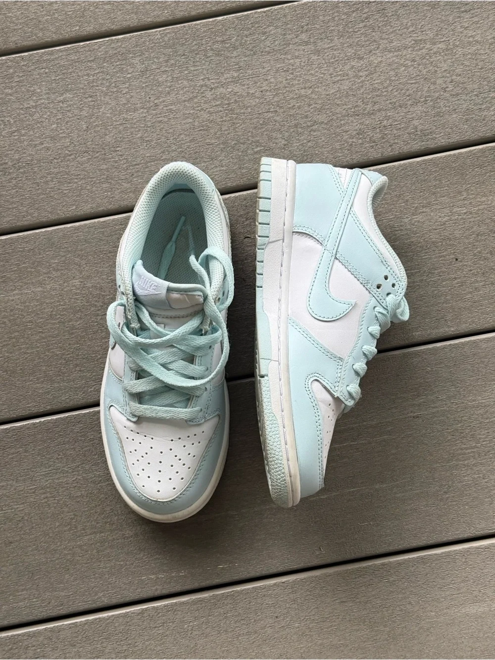 Nike Dunk Low GS White Mint Foam Sneakers Youth Size 3.5Y FB9109